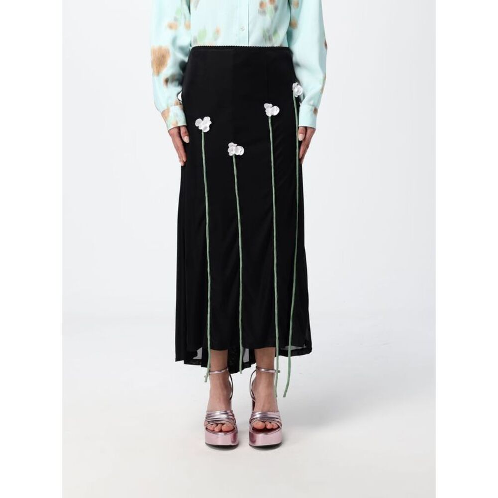 Moschino Couture Women Moschino Couture Jersey Midi Skirt With Applied Flowers
